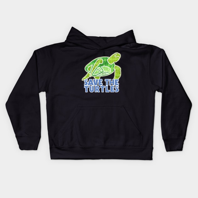 Save the Turtles Kids Hoodie by evisionarts